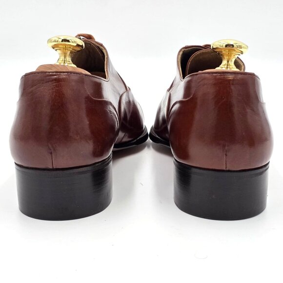 Vintage NEW R. Martegani Italy Mens 9D Brown Leather Oxfords Dress Shoes Italian main image 8